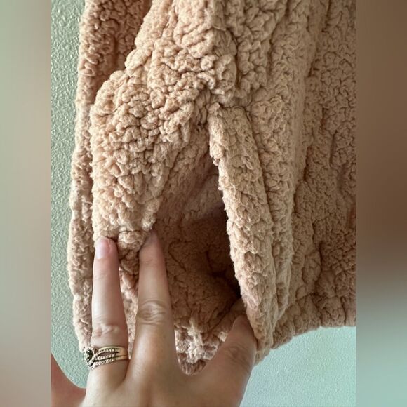 NWT Billabong Marlowe Hoodie Mauve Sherpa Fleece Teddy Full Zip Jacket Size M - Picture 10 of 11